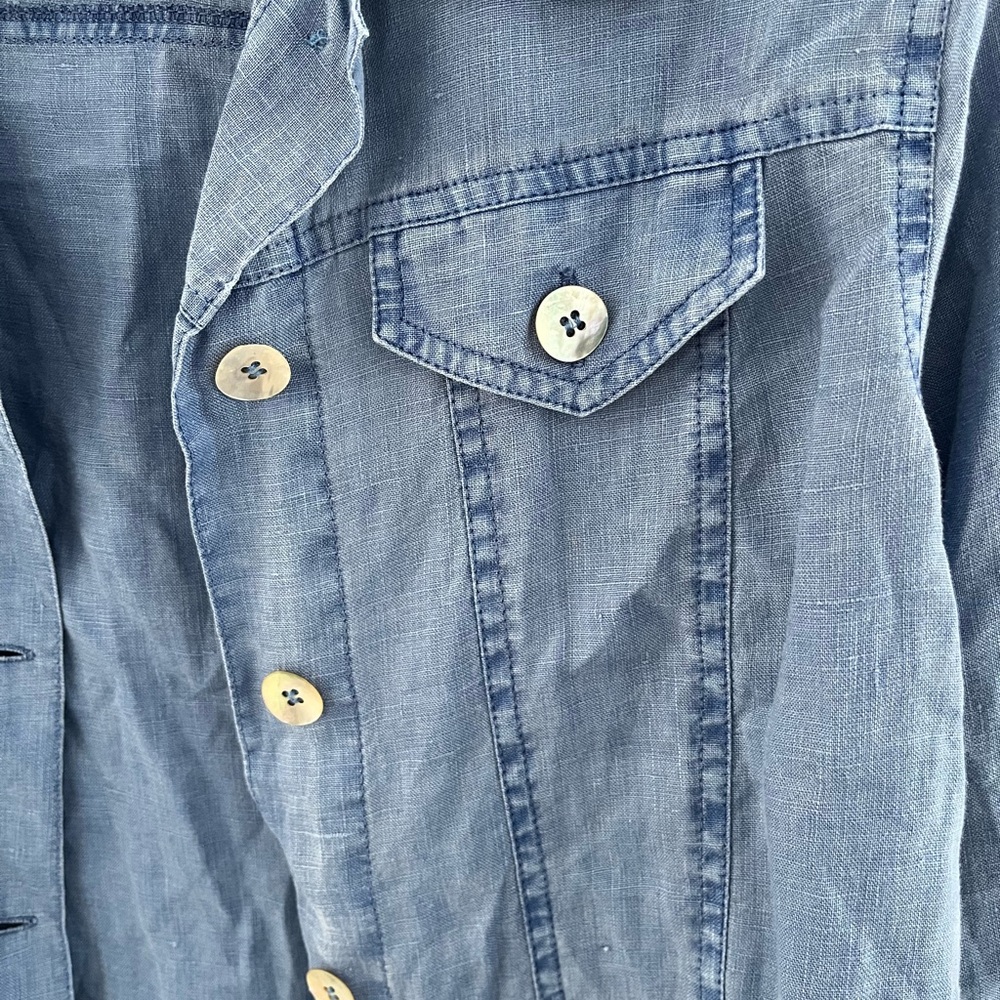 Pure Amici Linen Collared Button Down - image 3